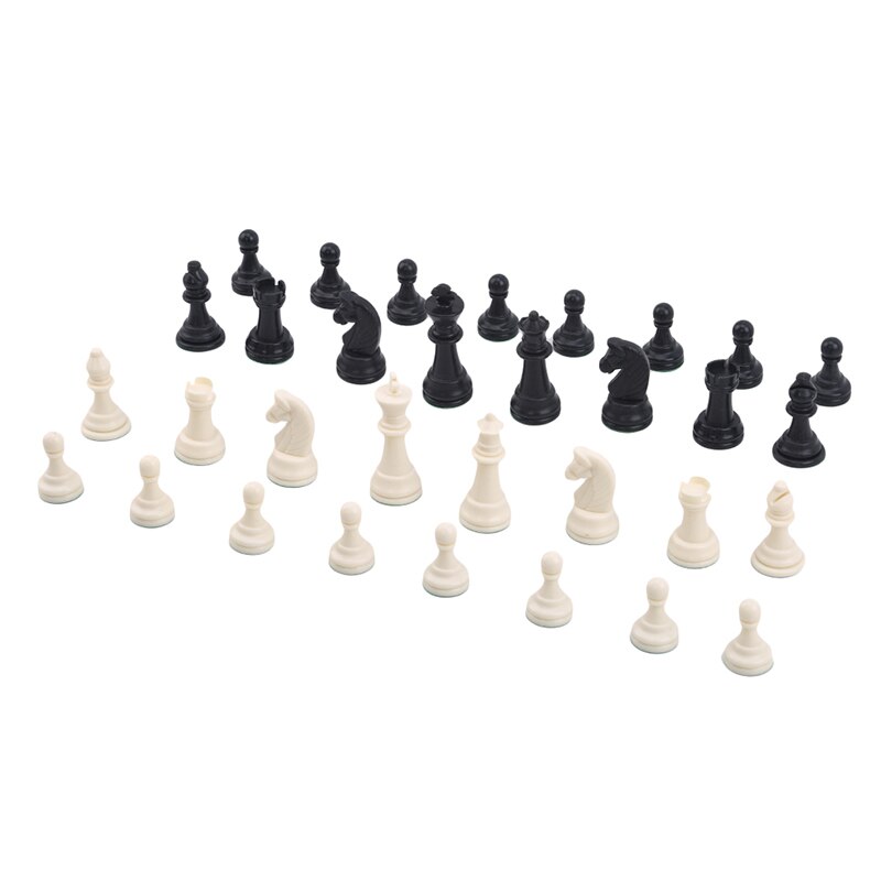 32pcs Chess Pieces/Plastic Chess Magnetic International Word Chess Game Entertainment Black&White