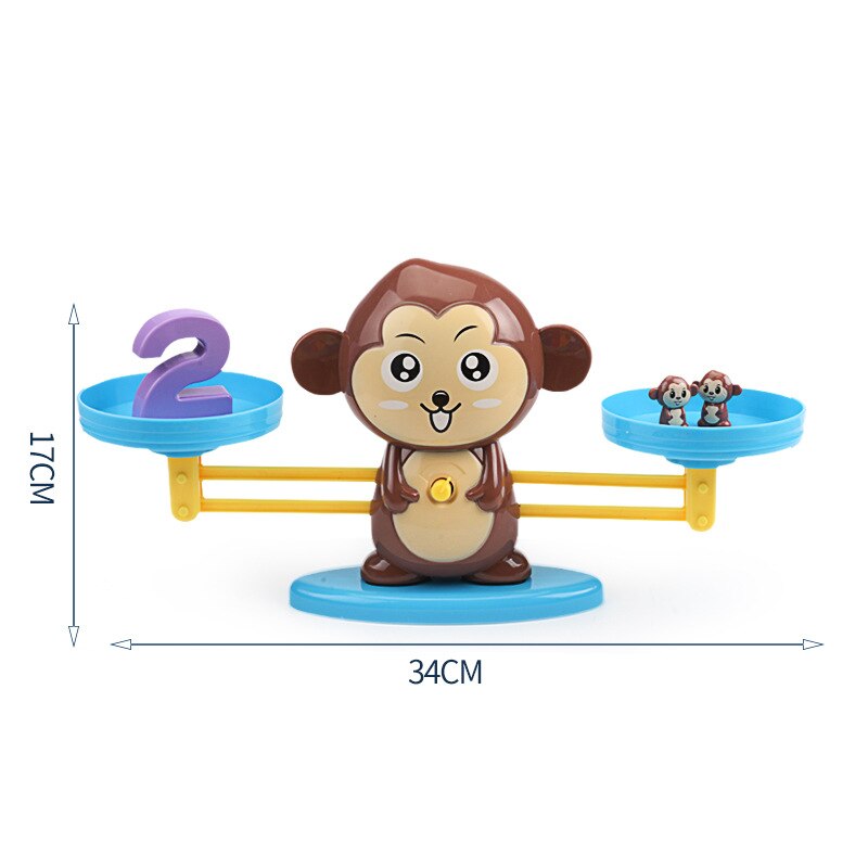 Montessori Matematica Partita Giocattolo Gioco Da Tavolo Scimmia Puppy Bilanciamento Bilancia Numero di Bilanciamento del Gioco Del Bambino di Apprendimento Educativo di Aggiungere e Sottrarre