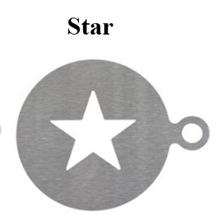 YuryFvna Stainless Steel Coffee Latte Cappuccino Barista Art Stencils Cake Duster Templates Coffee Tools Accessories: Star