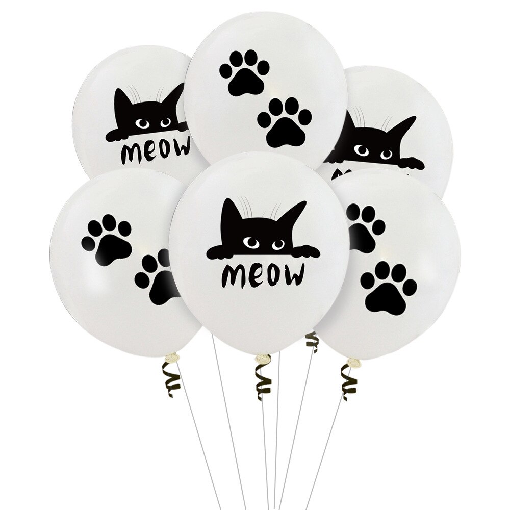 Meow cat balloons Birthday Party Decoration pet theme party balloons banner cake topper birthday festive party supplies
