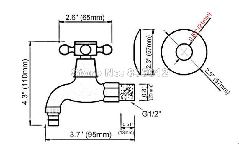 Ottone antico Croce Maniglia Parete Lavatrice Rubinetti Rubinetto Wav102