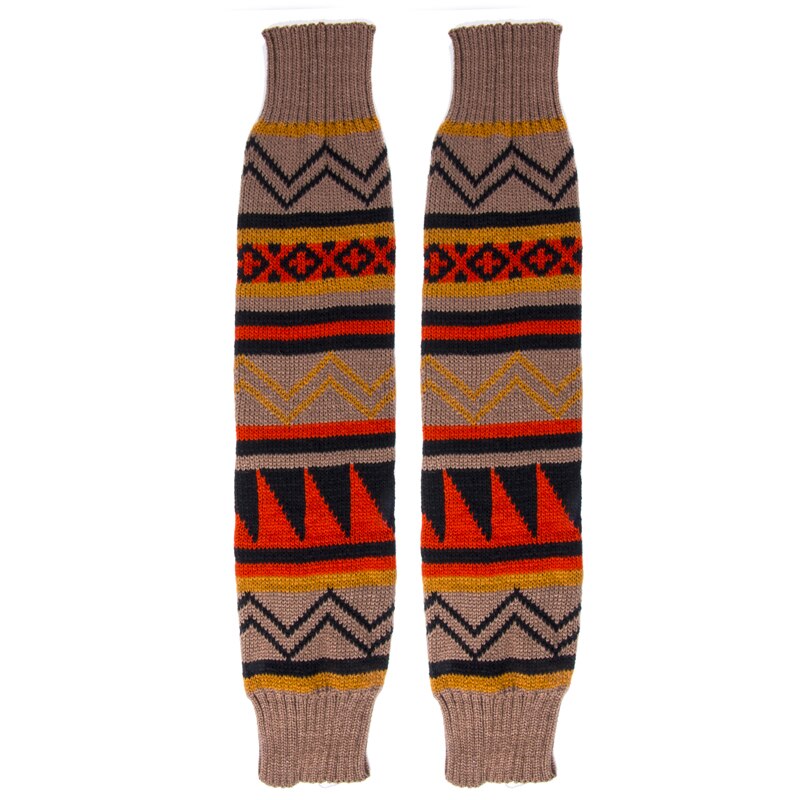 Benvarmere kvinder varme knæhøje vinterstrik solid hæklet benvarmere sokker julevarme støvlemanchetter beenwarmers: Khaki