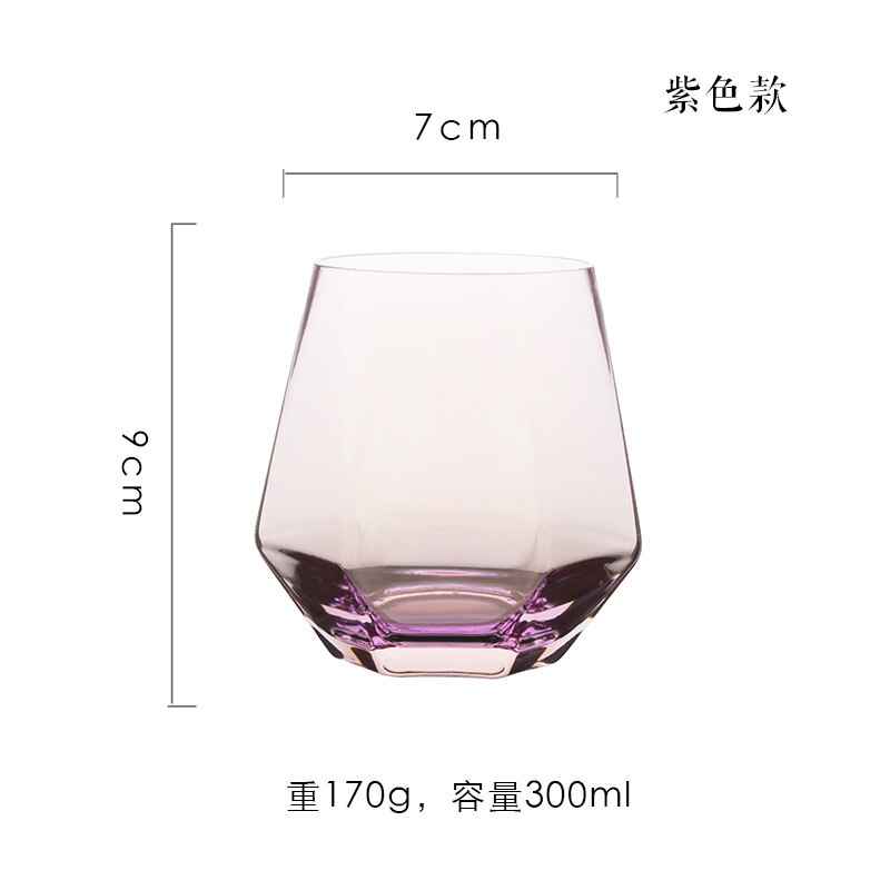 Geometrisk sekskantet glass phnom penh sølvkant husholdning gjennomsiktig drikke kopp te whisky: Multi