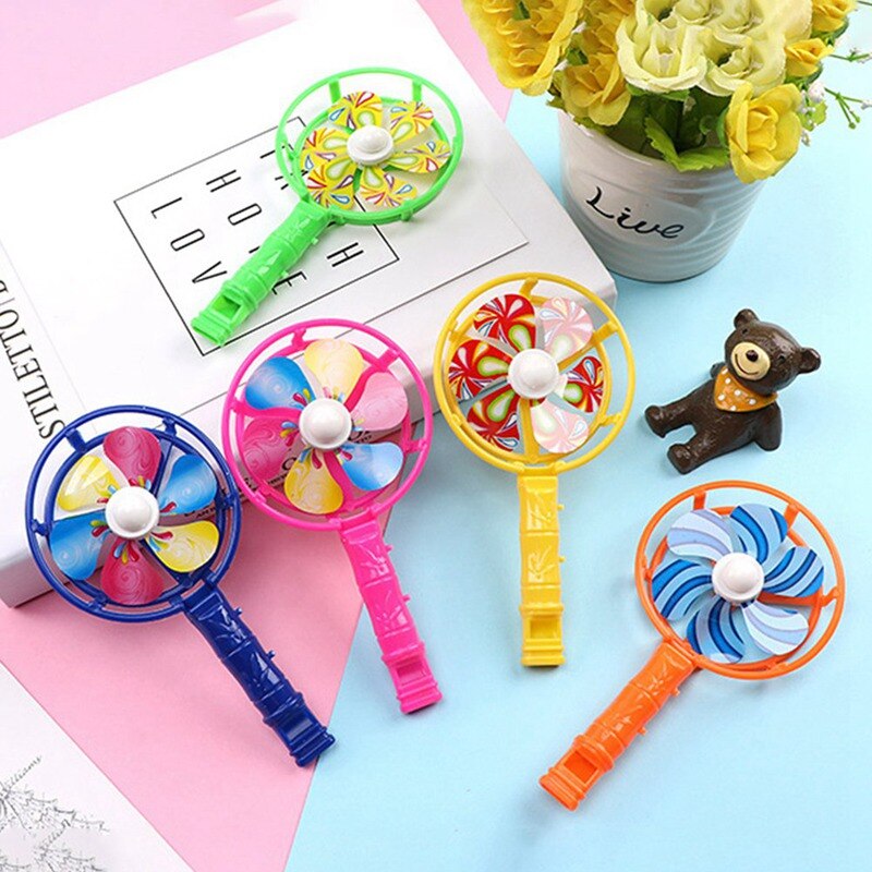 5Pcs Kids Windmolen Fluitje Speelgoed Kinderen Coloful Windmolen Fluitje Musical Developmental Toy Party Props Kleur Willekeurige