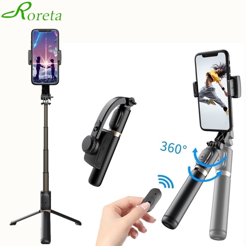 Roreta Bluetooth Sluiter Draadloze Bluetooth Selfie Stick Opvouwbare Statief Handheld Gimbal Stabilizer Smartphone Selfie-Stick