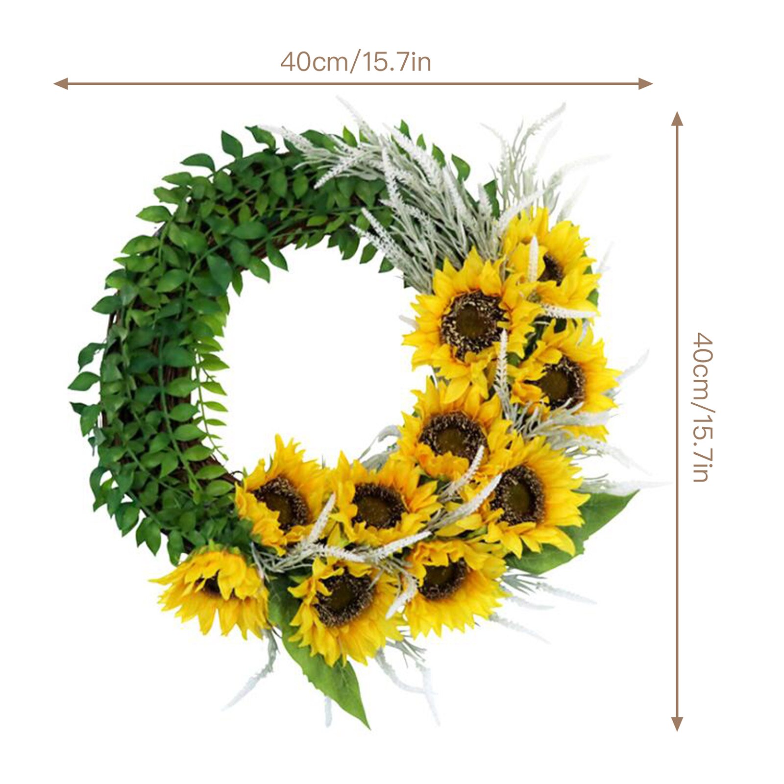 Flower Wreath Natural Rattan Wreath DIY Crafts Wedding Decoration For Home Door Hanging Christmas Wreaths Flower Easter Decor: 2