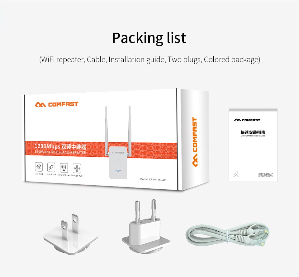 1200 Mbps Wireless WiFi Repeater Signal Verstärker 802.11AC Dual band 5G Home Wifi Booster 2 * 3dbi Antenne Wireless wiFi Extender