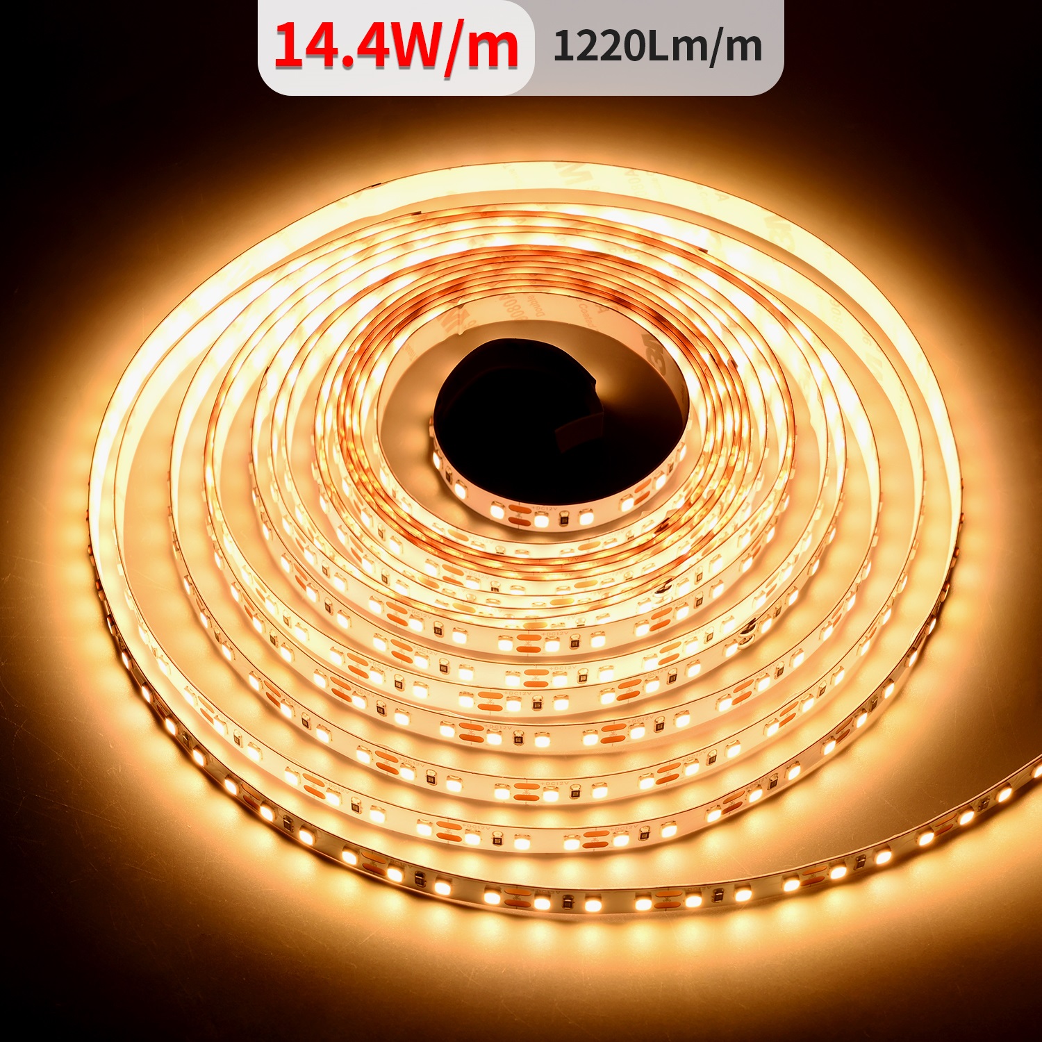 Tira de luces LED SMD2835 de 2700K, 120 LEDs/m, Flexible, regulable, 2835, cinta de iluminación LED cortable, listado por UL, DC12V, 5m para decoración del hogar: De Color8