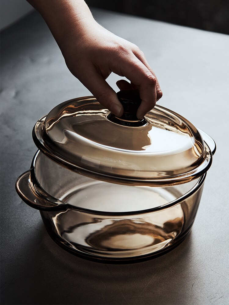 Magnetron oven kom huishoudelijke hittebestendige gehard glas dubbele oren verse groenten soep salade kom alleen magnetron oven