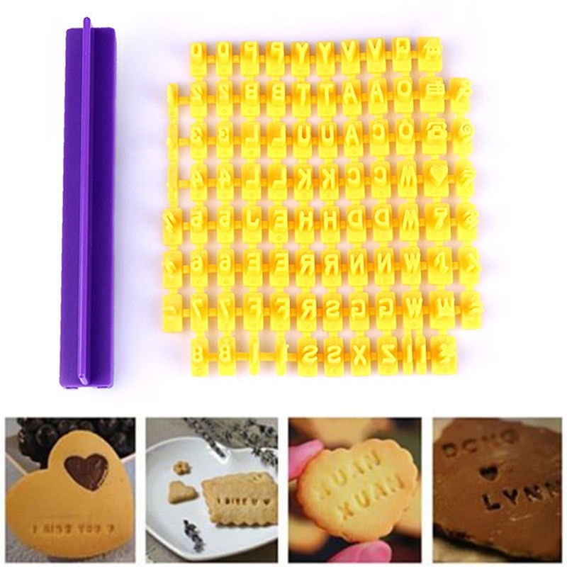 Alfabet Letter Aantal Biscuit Cookie Cutter Drukt Stempel Embosser Cakevorm