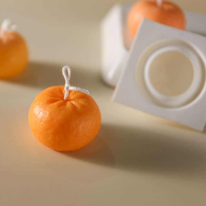 Molde de silicona para vela naranja, con forma de fruta, para hornear, para fabricación de velas, 6x5,8 cm