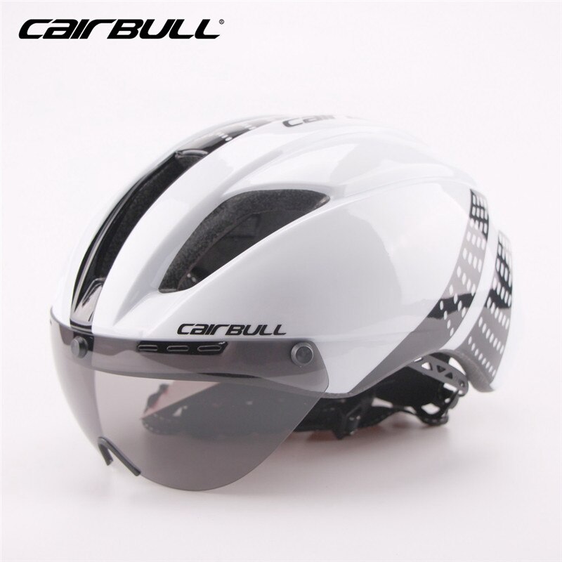 CAIRBULL Helmet Aero Ultra-light Goggle TT Road Bicycle Helmet Integrally-molded Helmet Racing Cycling Time-Trial Cycling Helmet: black white / L 57-61CM