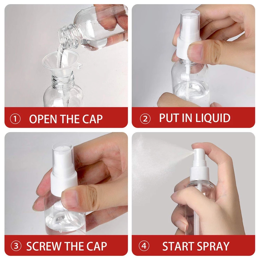3/5/10 stuks navulbare, transparante, draagbare sprayflessen van pet-plastic (10ml 30ml 50ml 60ml 100ml) , lege parfumflesjes