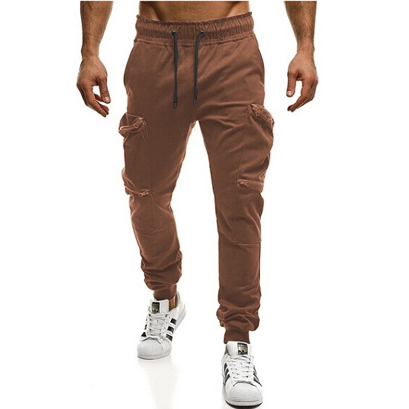 Vendita calda nuovo europeo e americano Fitness Sportswear Pant tasca cuciture pantaloni Casual Harem pantaloni pieghettati mimetici: M / Khaki