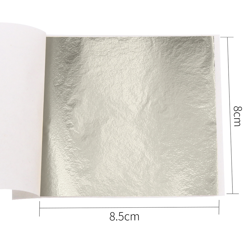 100pcs/10clolors Art Crafts Imitation Gold Sliver Copper Foil - Gilding Metal Leaf Leaves Sheets DIY Crafts Decor Paper: Silver