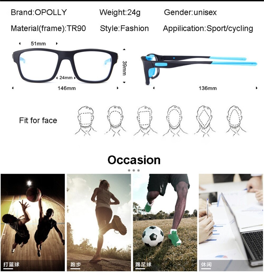 24g ultraleichte  tr90 unisex basketballbrillen mit stoßdämpfenden eigenschaften, schutzbrillen für training und sport, sonnenbrillen, optische brillenfassungen