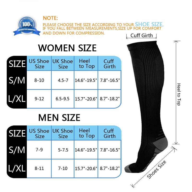 Compression Socks Best Graduated Athletic Fit For Men&Women Running Flight Travel Boost Stamina, Circulation&Recovery Socks