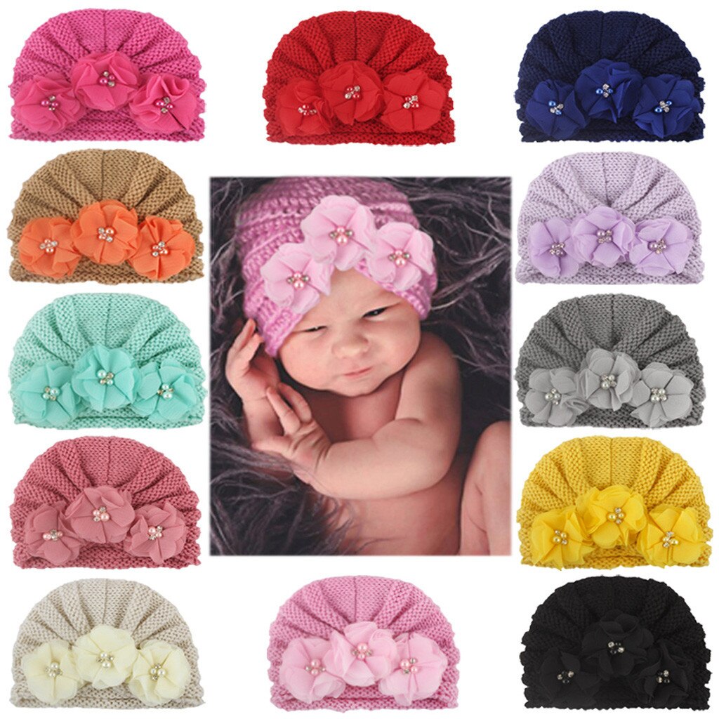 Baby Hoed Kids Pasgeboren Gebreide Cap Haak Solid Kinderen Mutsen Baby Jongens Meisjes Gebreide Beer Hoed Beanie Warm Haak Cap # P30