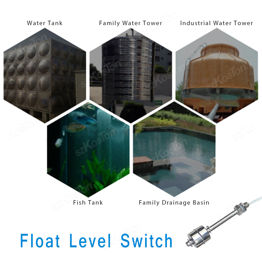 Float Switch High Temperature Resistant Stainless Steel Water Tower Tank Liquid Water Level Automatic Level Controller Sensor