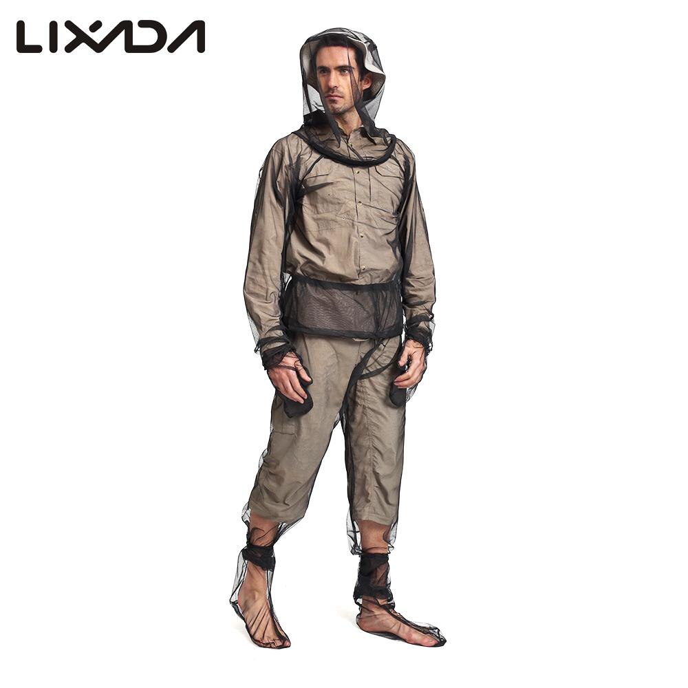 Lixada Anti-moustique Anti-abeille Perspective costumes pour l'aventure en plein air Camping pêche moustique vêtements costume léger