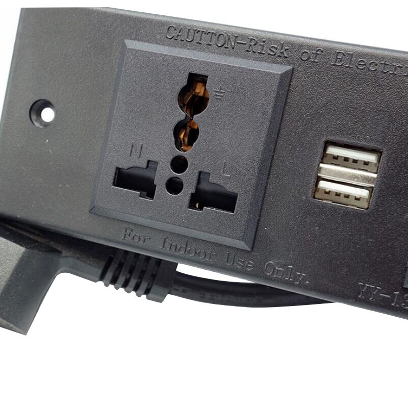 Hidden Embedded Desktop Socket EU UK US AU Universal Extension Socket with Dual USB For Office Meeting Room Hotel Desktop Socket
