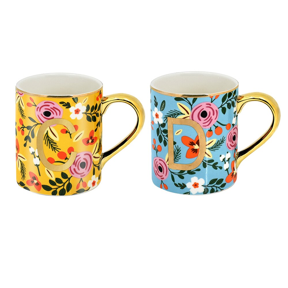 AIXZ 2Pcs/Set Mugs Ceramic Mug Coffee Cup 350 ML 470 ML Large Capacity Tea Mug Couple Lover For Friend: 350ML CxD