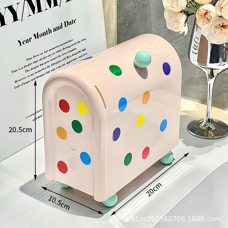 Studentenslaapzaal Desktop Polka Dot Opbergdoos Kaptafel Lippenstift Sieraden Puin Sorteerdoos Lade Cosmetische Opbergdoos: green