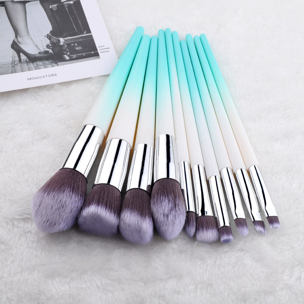 Fld 10 stuks make-up kwastenset kleurrijke blush concealer oogschaduw eyeliner make-up kwasten toolos
