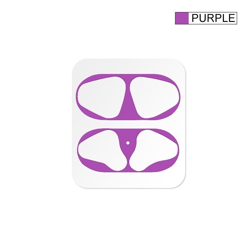 2 in1 TPU + PC Della Cassa Auricolare Capa Borsette Per Apple AirPods 1 2 di Protezione Della Copertura Della Pelle di Accessori per AirPods polvere Della Protezione Sticker: Purple Dust Guard