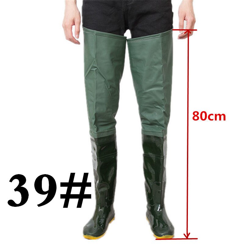 Korkeushyppy unisex 80cm korkeus kalastus kahluuhousu saappaat pvc materiaali pehmeä pohja kalastus kahluu monikäyttöinen oxota kalastus kahluu saappaat: 39