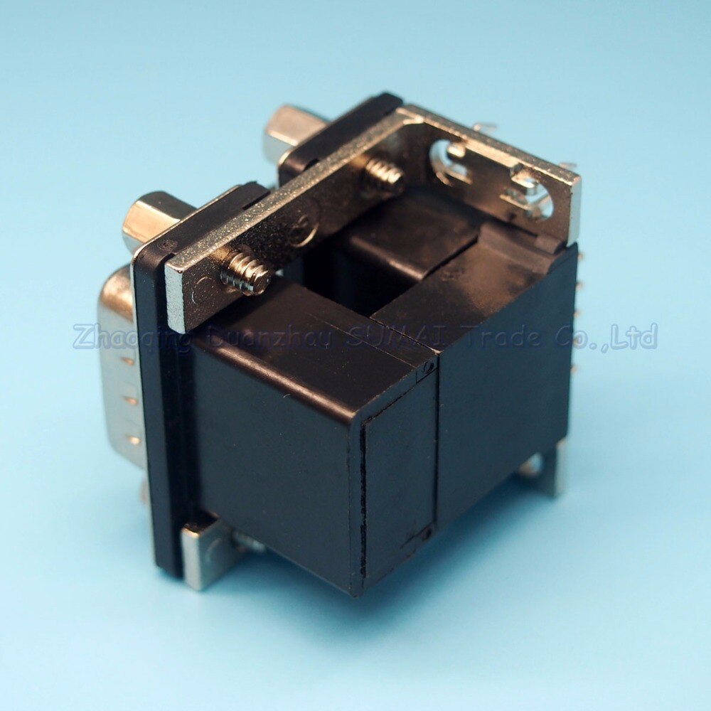 2pcs DB9/DR9 Double conjoined serial male to female connector 90 degree bend needle spacing 15.88mm