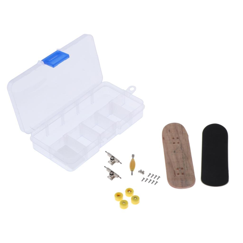 DIY Wooden Fingerboard Finger Skate Board Grit Box Maple Wood Tools Box