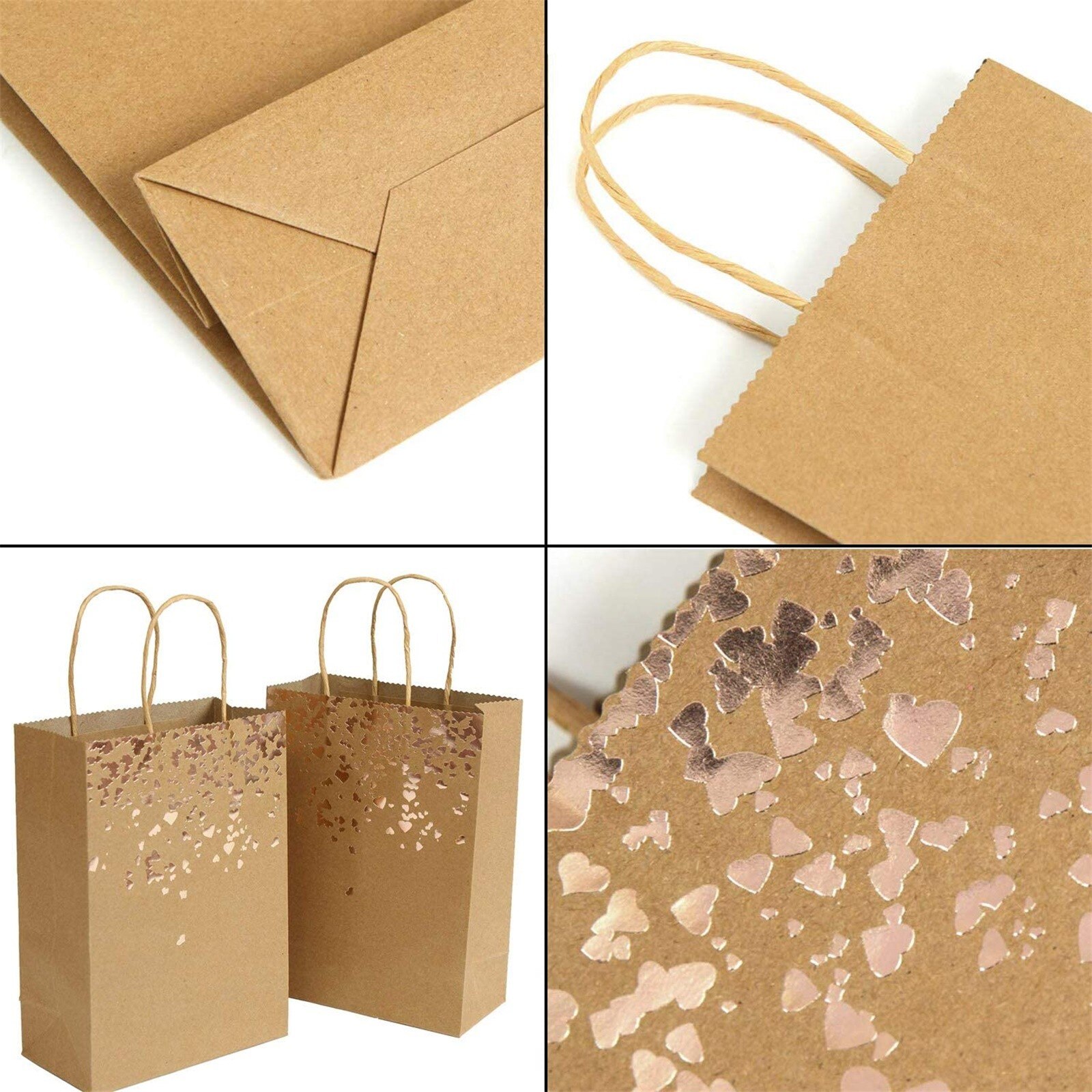 20Pc Kraftpapier Verpakking Zak Kleine Papieren Zak Bag Bruine Papieren Zak Met Handvat Papier Winkelen partij Zak #40