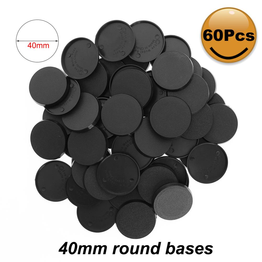 MB540 40pcs/60pcs/100pcs 40mm Plastic Bases Table Games Model Bases 40mm Round Bases for Mini Layout: 60pcs