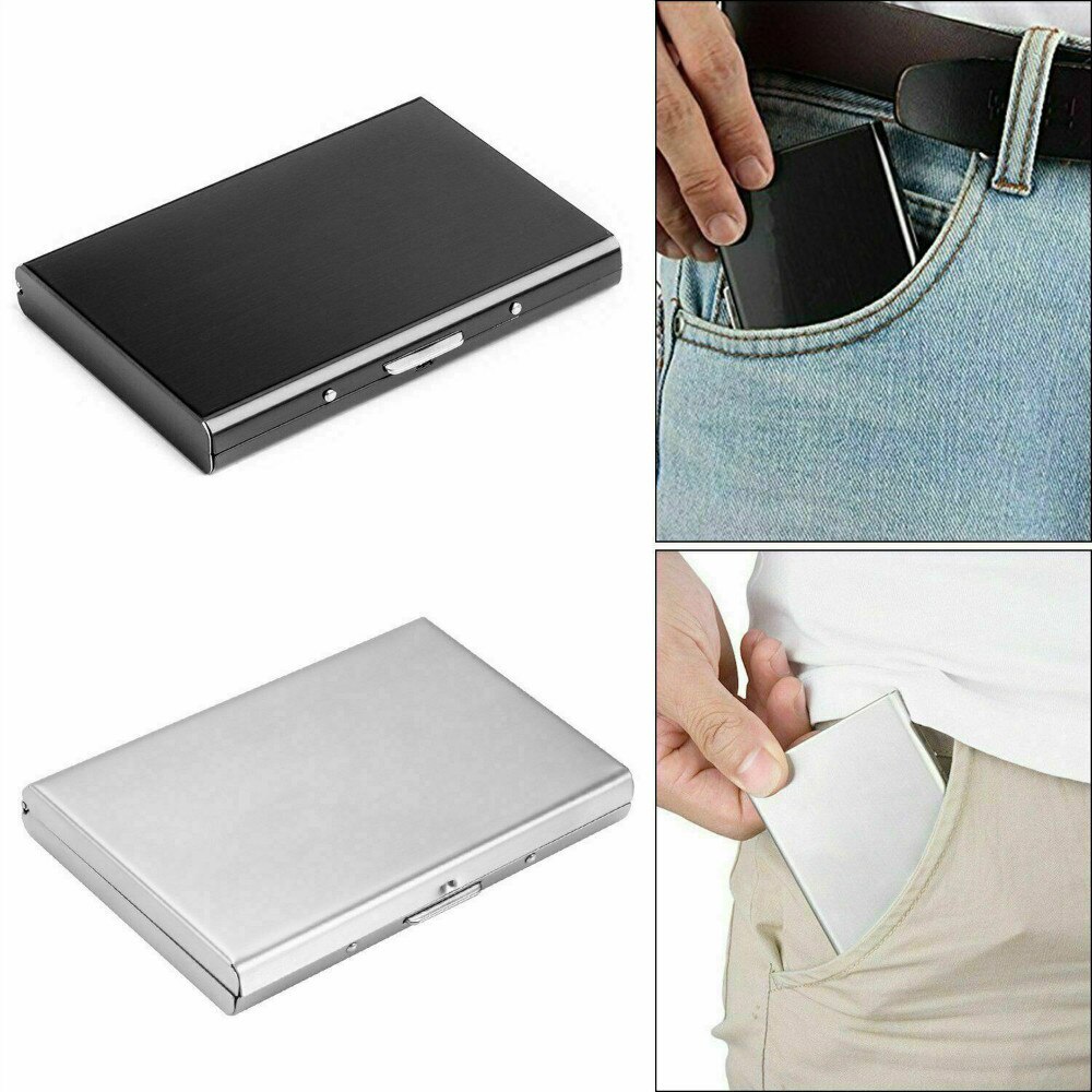 1Pc Slim Stainless Steel Metal Credit ID Wallet Card Holder Men And Women RFID Blocking Anti-Scan Business Protect Card Holders