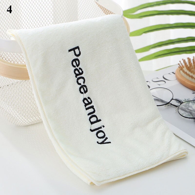Multi-colored Towel Soft Edging Towel Skin-friendly Letter Embroidered Towel Comfortable Bathroom Supplies Fiber Towel: 4