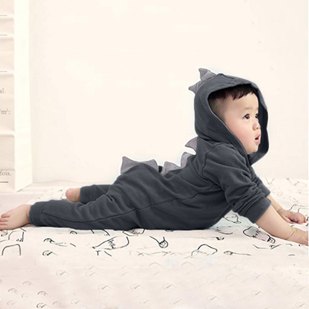 CHAMSGEND Zomer Baby Peuter Baby Meisjes Jongens Dinosaur Hoodie Romper Zip Kleding Jumpsuit 19MAY9 P25