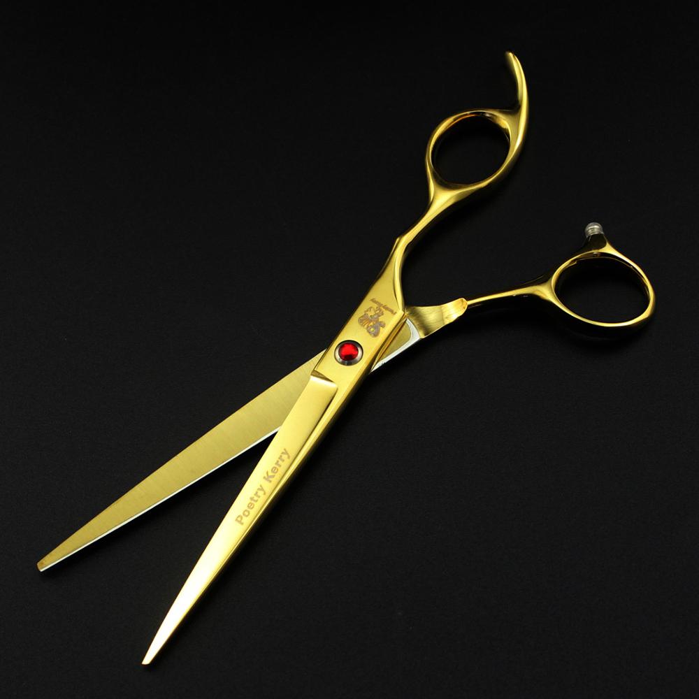 Pet scissors Straight &Thinning & Curved scissors 4pcs set +comb for dog grooming dogs shears hair cutter 7.0 inch: cutting scissors