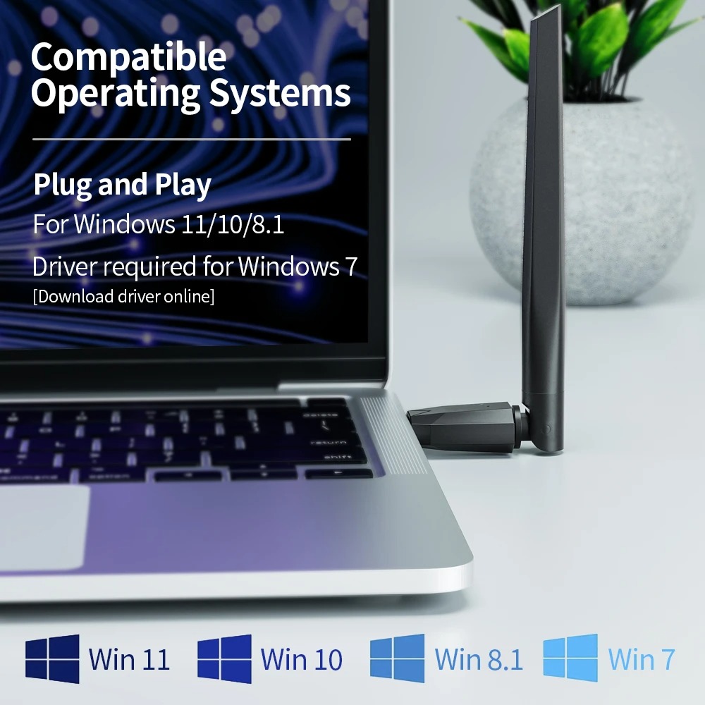 adapter Bluetooth 6.0 z anteną USB Dongle Odbiornik i nadajnik Bluetooth robić klawiatury i myszy okna 11/10/8.1 Bez sterowników