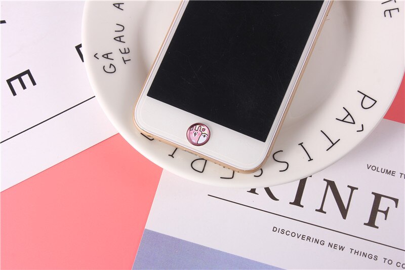 Kawaii Cartoon Phone Touch ID For iPhone Home Button Sticker Support Fingerprint Mobile Phone Stickers For iPad Air 2 Mini 4