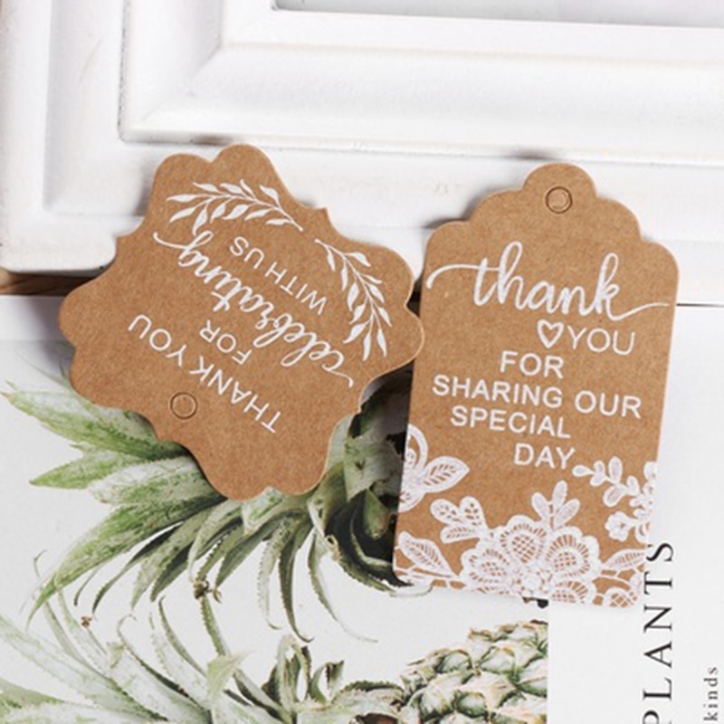 50 Stks/pak Liefde Dank U Uitnodiging Tag Kaart Decoratie Vintage Kraftpapier Cards Wedding Party Card komen