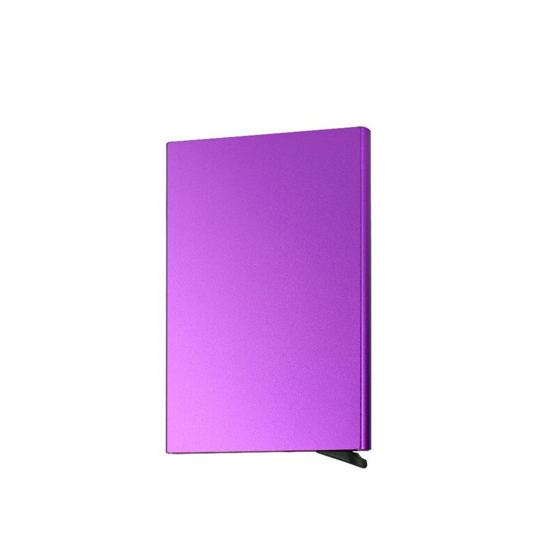 Automatische Aluminium legierung karte Halfter karte Halfter männer Ultra-dünne reise Ich würde karte Halfter kreditkarte schutzhülle karte Halfter: Violett