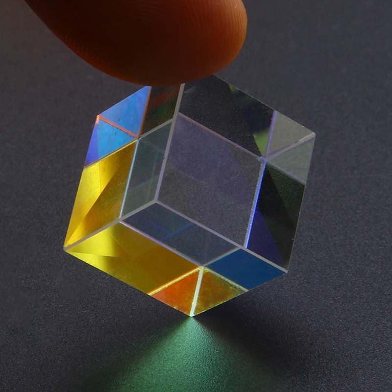 Terningprisme 18 x 18mm defekt krydsdikroisk spejl combiner splitter dekor transparent modul optisk glas klasse legetøj