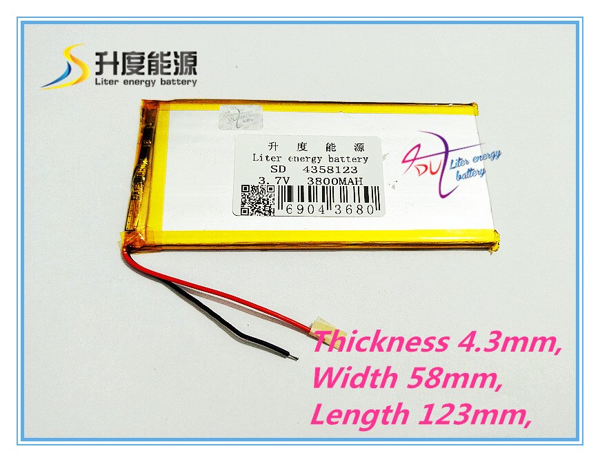 Meilleure de batterie L096 4358123 3.7V,3800mAH 4060125 PLIB (batterie lithium-ion polymère), batterie Li-ion pour tablette pc,power ba