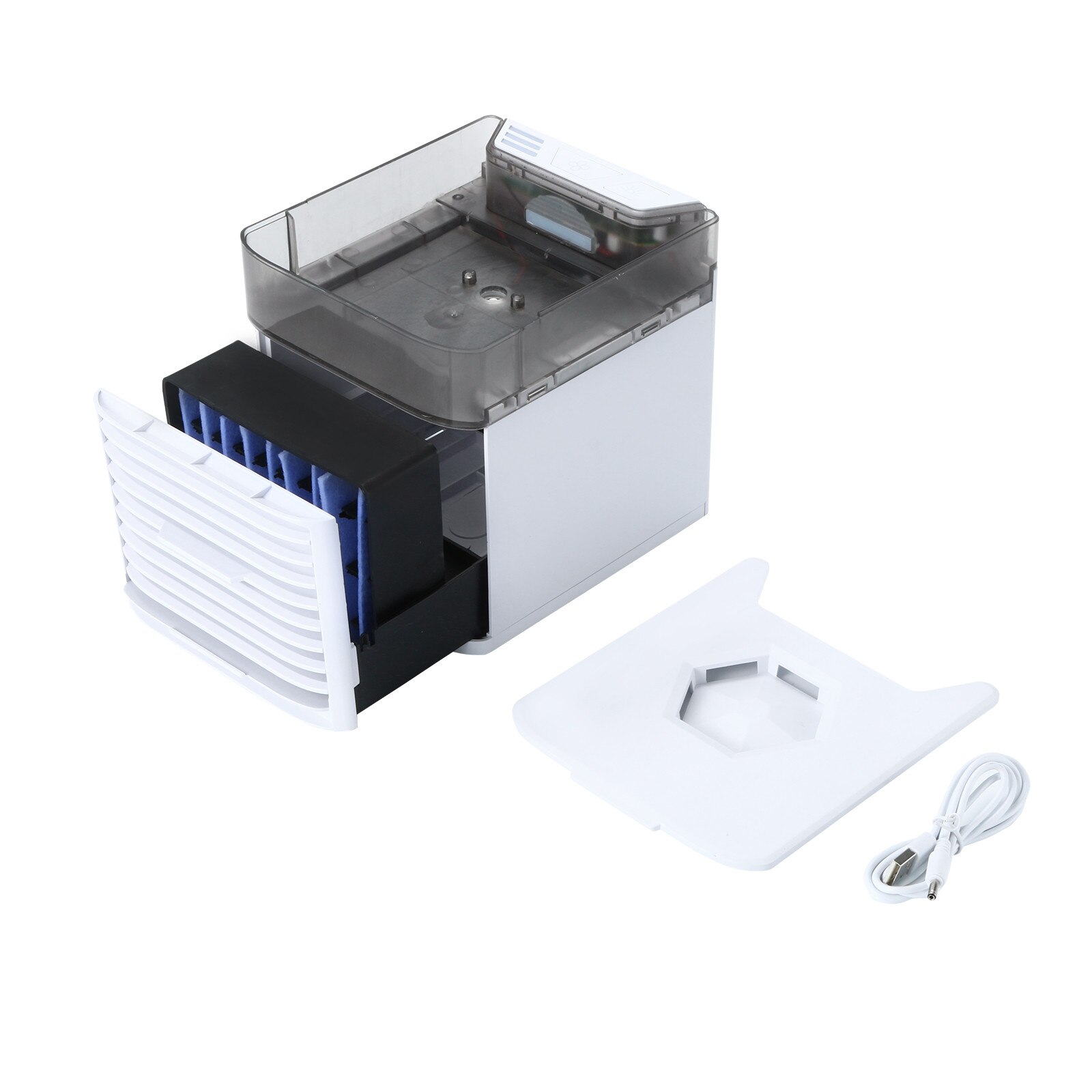 Portable Mini Air Cooler Conditioner Usb Small Air Cooler Ice Crystal Desktop Air Cooling Fan Humidifier Purifier Office Bedroom