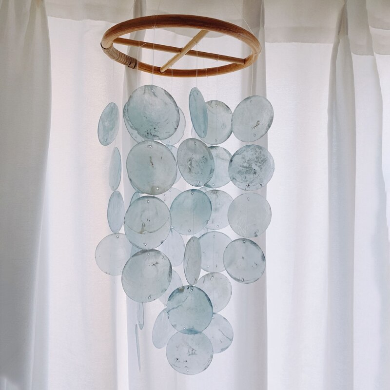 Carillón de viento de concha de estilo nórdico para decoración de la habitación del hogar, campanilla colgante de pared, juguetes para niños, sonajero móvil en la cuna, creativos