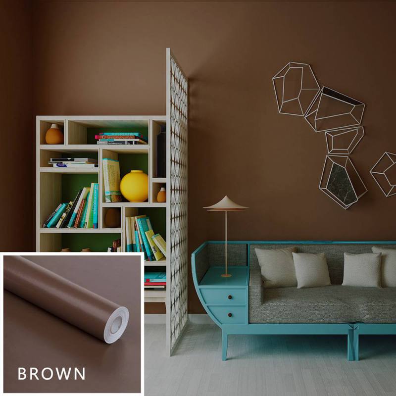 auto-adhésif couleur unie PVC papier peint rouleau Peel Stick amovible étanche autocollant Mural stickers Art Mural tiroir armoire: 13