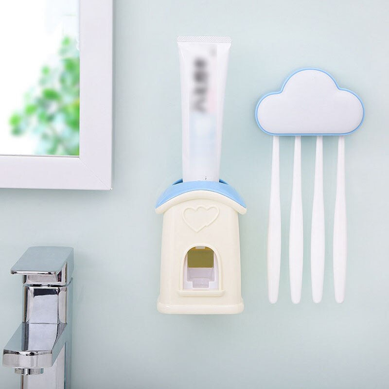 Automatische Tandpasta Dispenser Badkamer Accessoires Set Tandpasta Dispenser Voor Kind Tandpasta Knijper Tandenborstelhouder