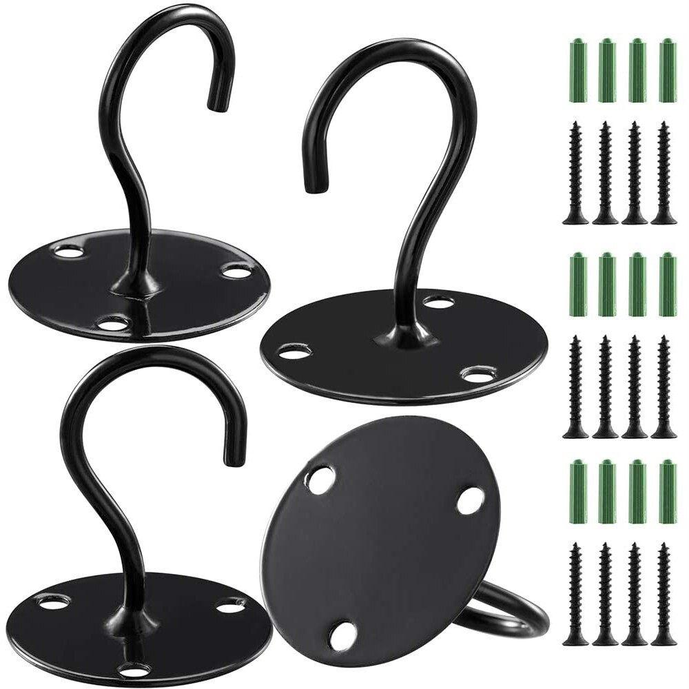 2 stk /4 stk metal loft krog vægmonterede loft kroge søm lille krog tøj krog monteret væg krog væg kroge dekorative: 4 stk. sort