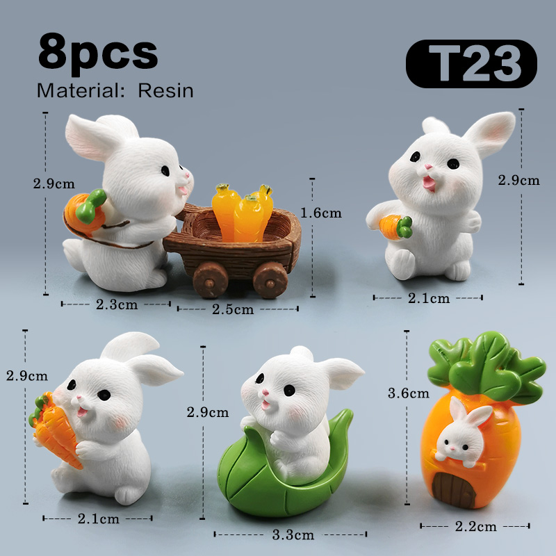 Easter Cute Rabbit Figurine Diy Landscape Home Kawaii Room Decor Miniature Fairy Garden Decoration Accessories Modern: army green